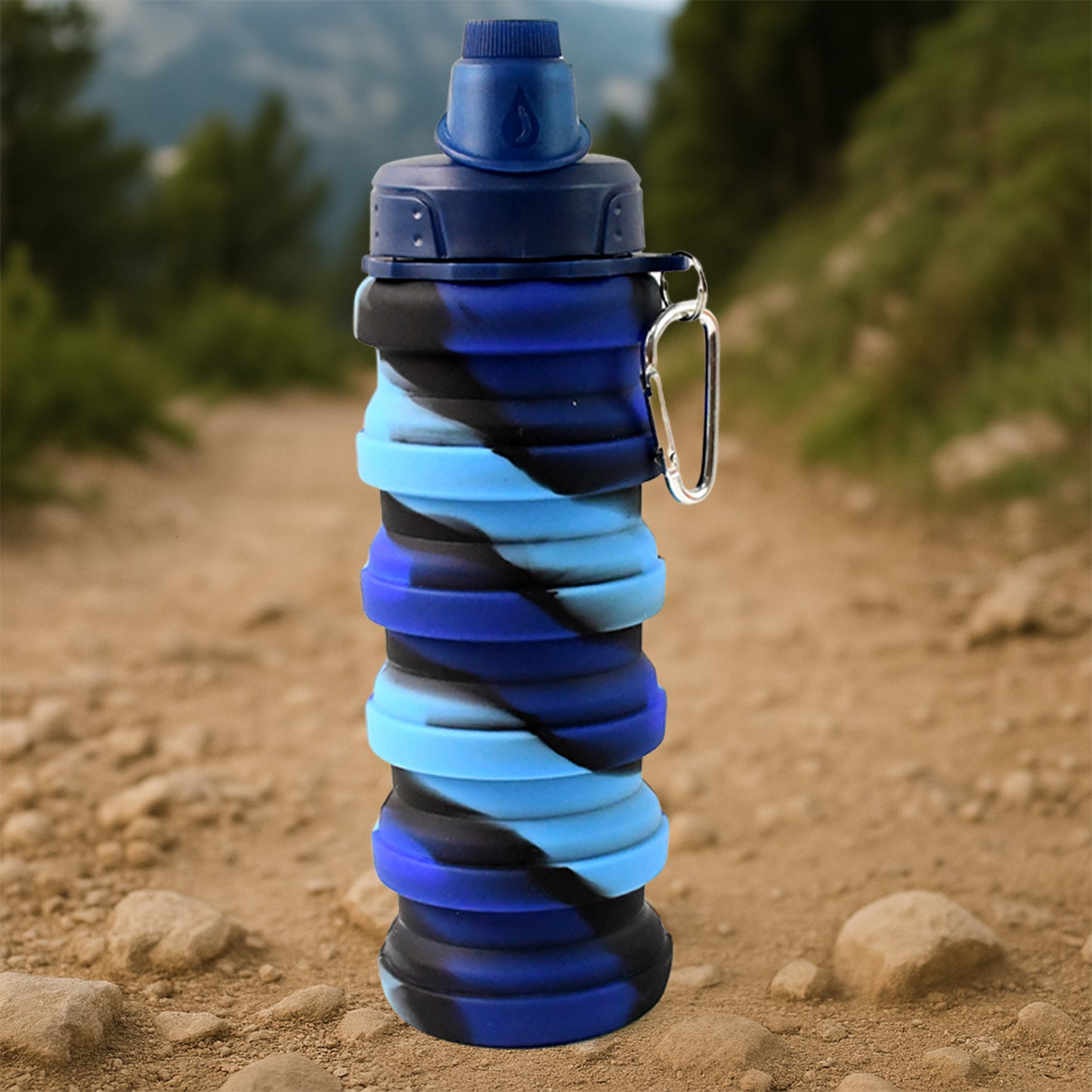 Silicone Foldable Water Bottle (1 Pc 24 Cm Foldable 500 Ml)